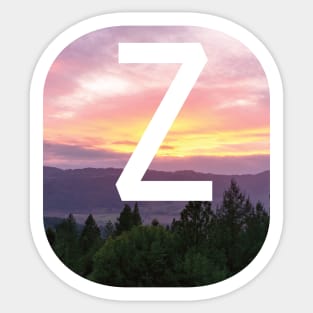 Initial Z Sunset Photograph Sticker